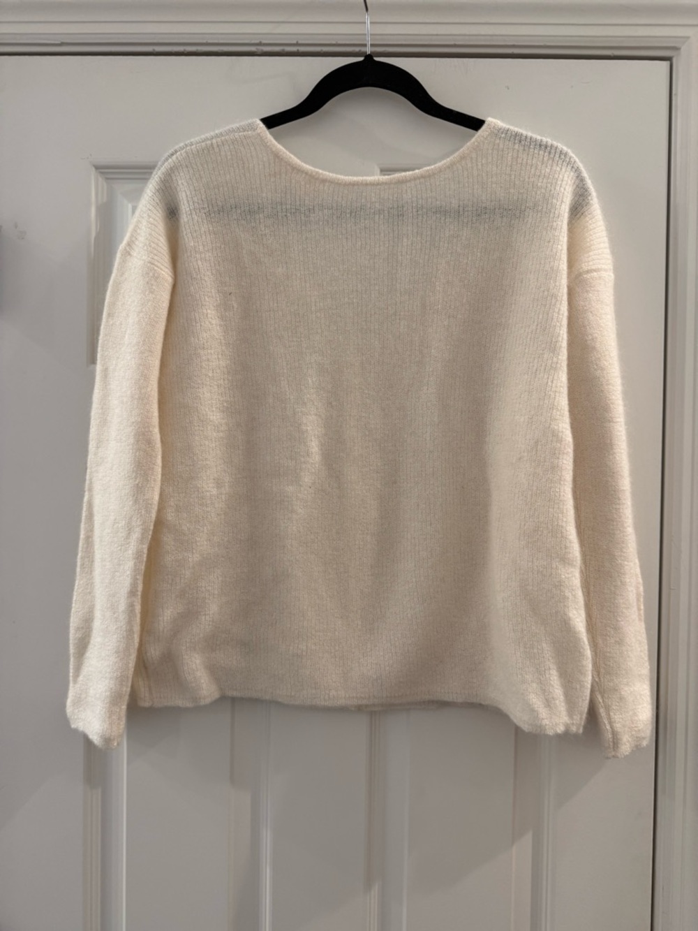 Sezane Barry Cardigan Ecru Cream Mohair Alpaca Button Front Sweater Small - Picture 8 of 11